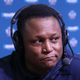Former NFL running back Barry Sanders visits the SiriusXM set at Super Bowl 51 Radio Row at the George R. Brown Convention Center on February 2, 2017 in Houston, Texas.